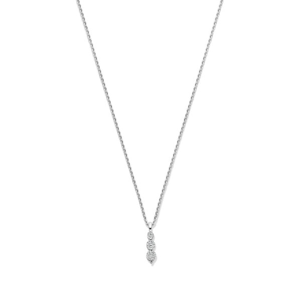 collier zirkonia 42 - 45 cm zilver gerhodineerd