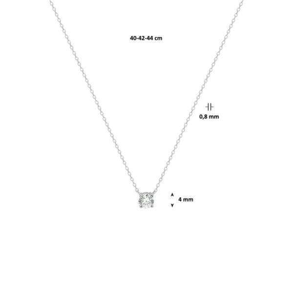 collier zirkonia 42 cm 14K witgoud - Afbeelding 4