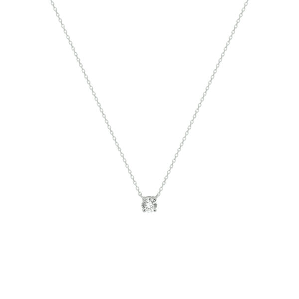 collier zirkonia 42 cm 14K witgoud