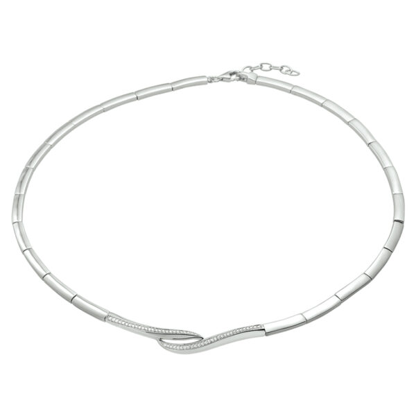 collier zirkonia 43 + 3 cm zilver gerhodineerd - Afbeelding 2
