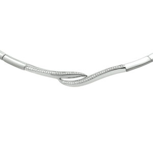 collier zirkonia 43 + 3 cm zilver gerhodineerd