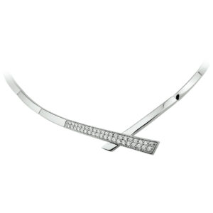 collier zirkonia 43 + 3 cm zilver gerhodineerd