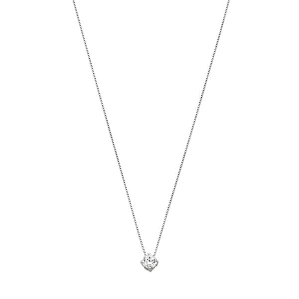 collier zirkonia 43 - 45 cm 14K witgoud
