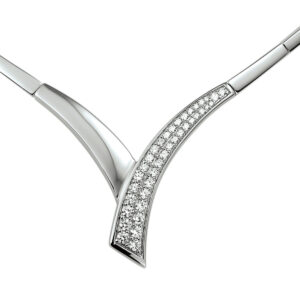 collier zirkonia 43+4 cm zilver gerhodineerd