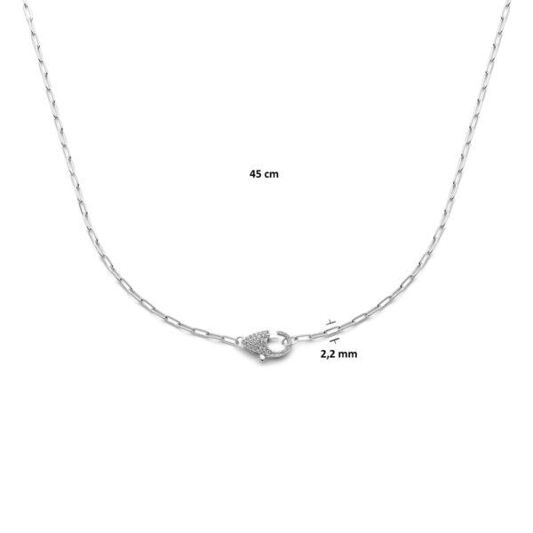 collier zirkonia 45 cm zilver gerhodineerd - Afbeelding 4