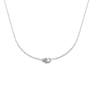 collier zirkonia 45 cm zilver gerhodineerd