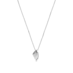 collier zirkonia gescratcht 41 + 4 cm zilver gerhodineerd