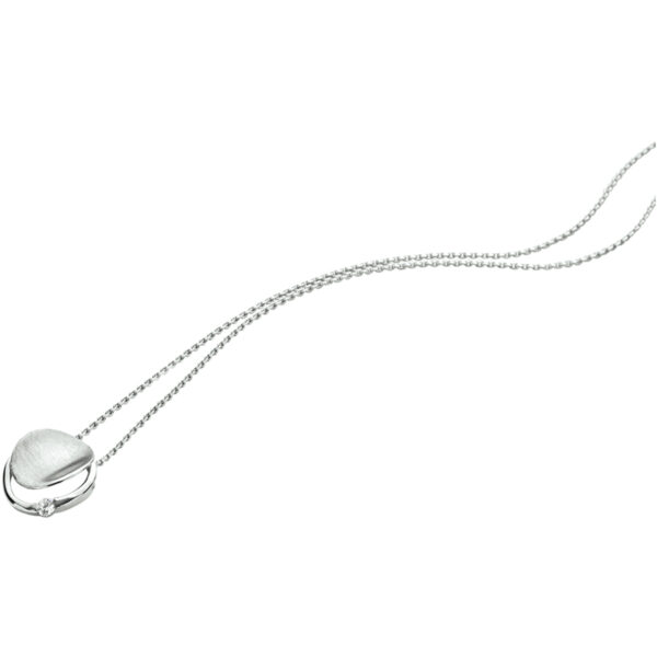 collier zirkonia poli/mat 41 + 4 cm zilver gerhodineerd - Afbeelding 4