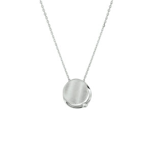 collier zirkonia poli/mat 41 + 4 cm zilver gerhodineerd
