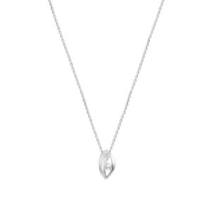 collier zirkonia poli/mat 41 + 4 cm zilver gerhodineerd