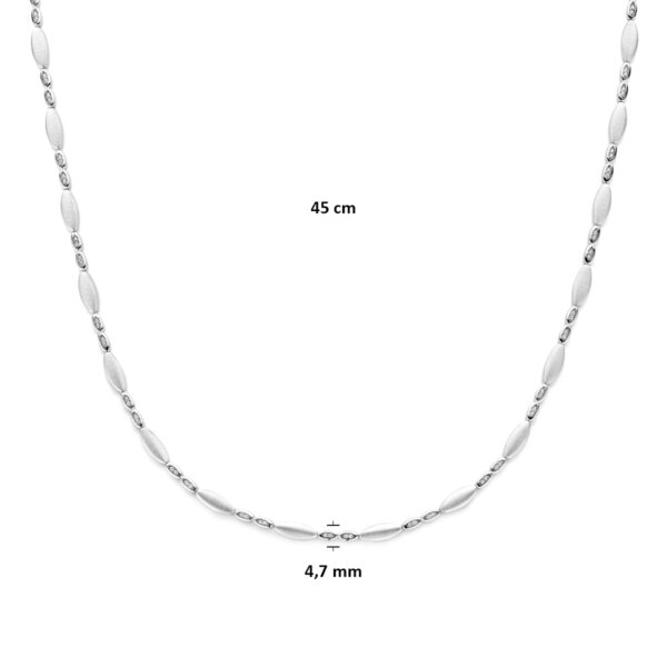collier zirkonia poli/mat 4,7 mm 45 cm zilver gerhodineerd - Afbeelding 4