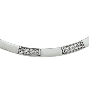 collier zirkonia poli/mat 5,5 mm 43 cm zilver gerhodineerd