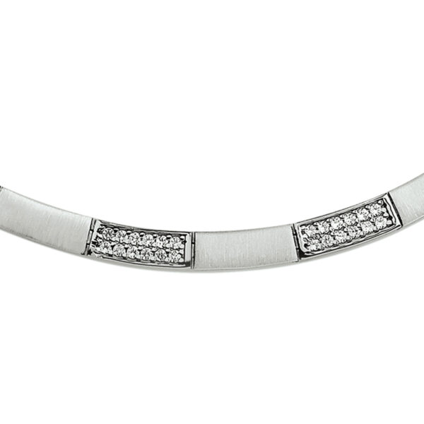 collier zirkonia poli/mat 5,5 mm 43 cm zilver gerhodineerd