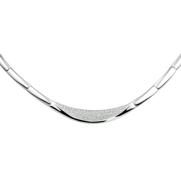 collier zirkonia zilver gerhodineerd