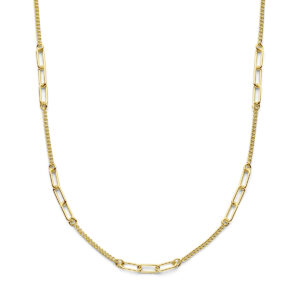 combi-collier gourmette en paperclip 3,6 mm 40 + 5 cm 3 micron zilver verguld (geel)