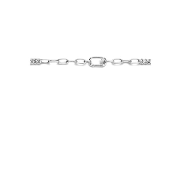 combi-collier gourmette en paperclip ronde buis 6,8 mm 45 cm zilver gerhodineerd - Afbeelding 3