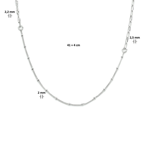combi-collier schakels 2,5 mm 41 + 4 cm zilver gerhodineerd - Afbeelding 4
