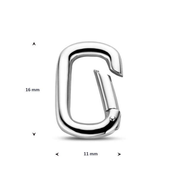 connector paperclip 16 mm zilver gerhodineerd - Afbeelding 2