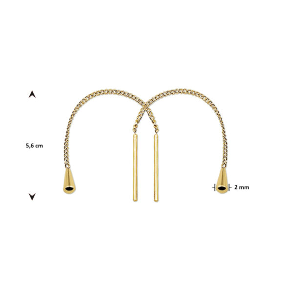 doortrekoorbellen 14K geelgoud - Afbeelding 3