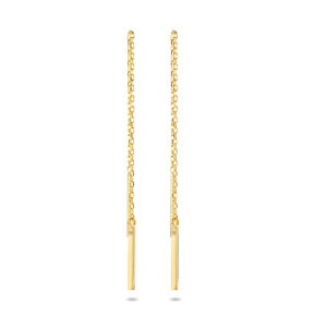 doortrekoorbellen balkje 70 mm 14K geelgoud