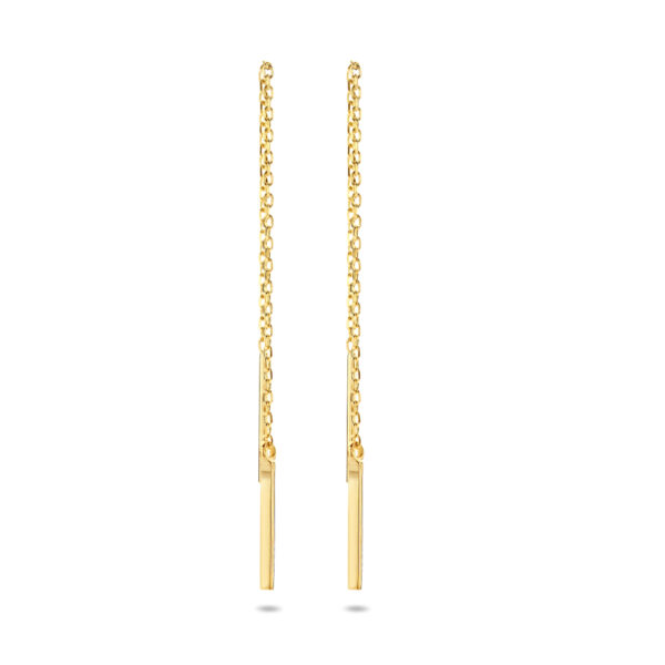 doortrekoorbellen balkje 70 mm 14K geelgoud