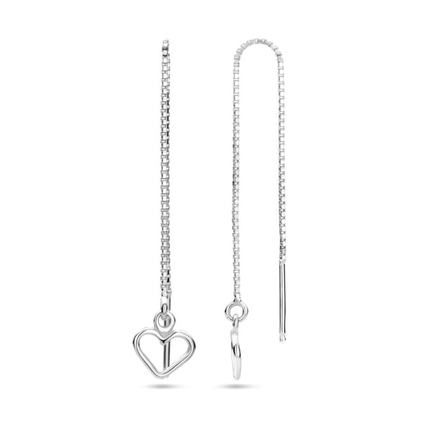 doortrekoorbellen hart zilver gerhodineerd - Afbeelding 3
