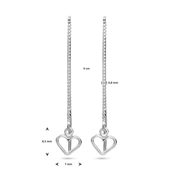 doortrekoorbellen hart zilver gerhodineerd - Afbeelding 4