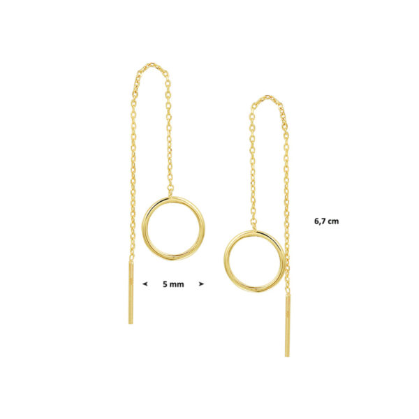 doortrekoorbellen ring 14K geelgoud - Afbeelding 2