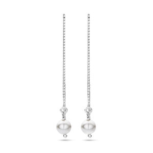 doortrekoorbellen swarovski parel zilver gerhodineerd