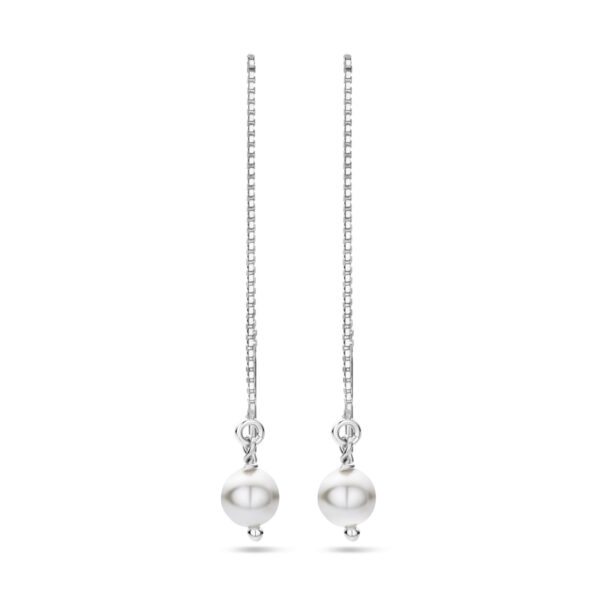 doortrekoorbellen swarovski parel zilver gerhodineerd