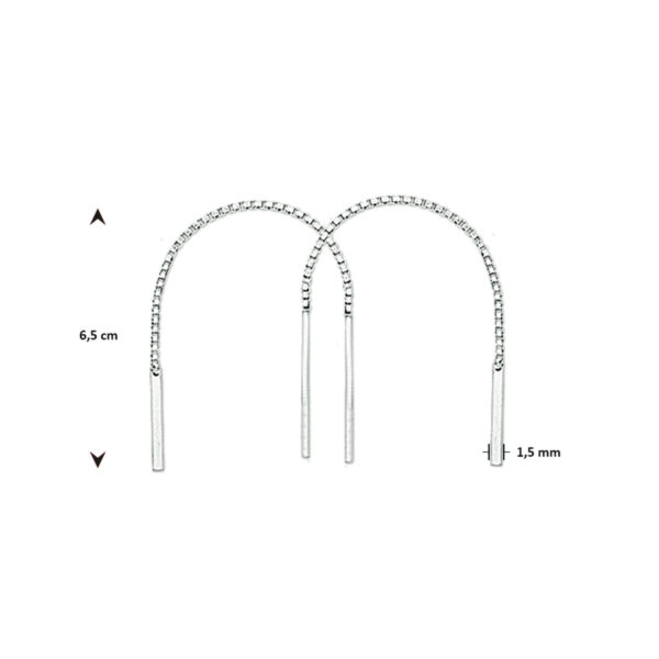 doortrekoorbellen zilver wit - Afbeelding 2