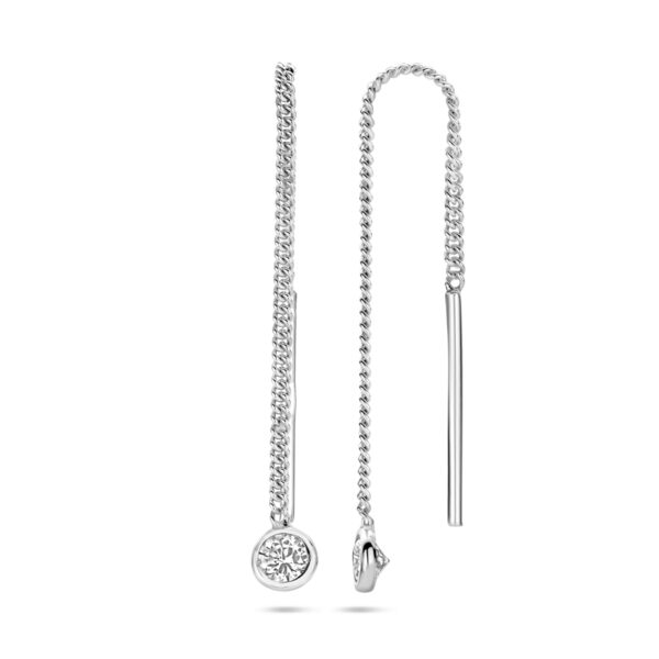 doortrekoorbellen zirkonia 65 mm zilver gerhodineerd - Afbeelding 3
