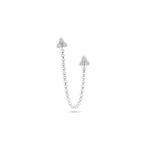 dubbele oorknop zirkonia 47 mm per stuk zilver gerhodineerd
