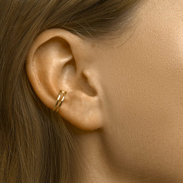 earcuff 1 micron zilver verguld (geel) - Afbeelding 2
