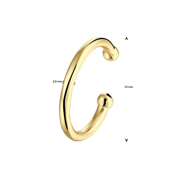 earcuff 1 micron zilver verguld (geel) - Afbeelding 3