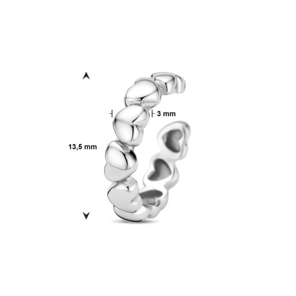 earcuff hartjes zilver gerhodineerd - Afbeelding 3