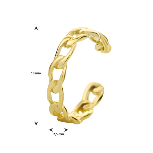 earcuff schakel 1 micron zilver verguld (geel) - Afbeelding 3