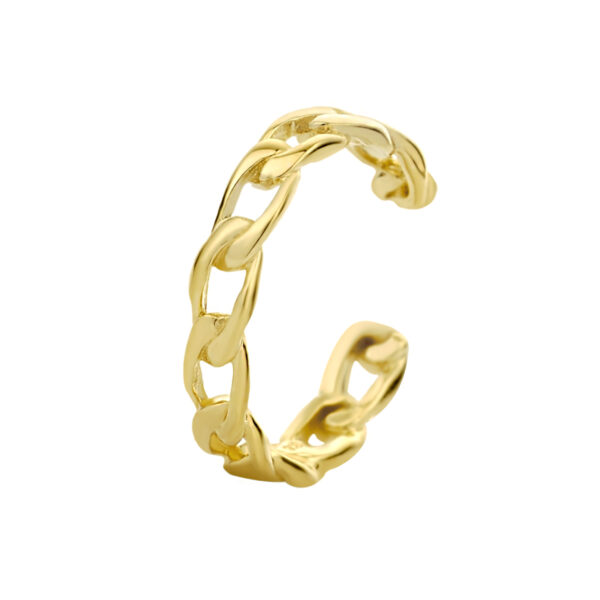 earcuff schakel 1 micron zilver verguld (geel)