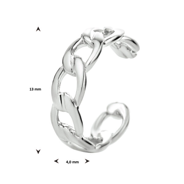 earcuff schakel zilver gerhodineerd - Afbeelding 3