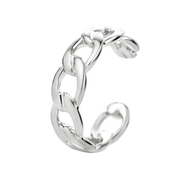 earcuff schakel zilver gerhodineerd