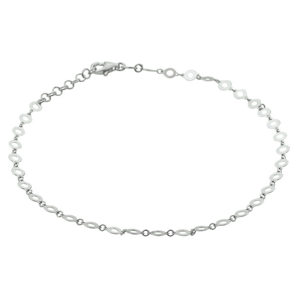 enkelbandje 4,0 mm 24 + 2 cm zilver gerhodineerd
