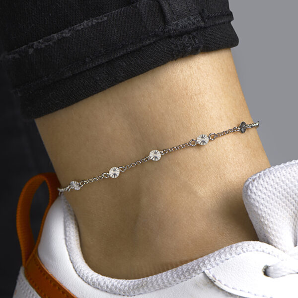 enkelbandje 4,2 mm 24 + 2 cm zilver gerhodineerd - Afbeelding 2