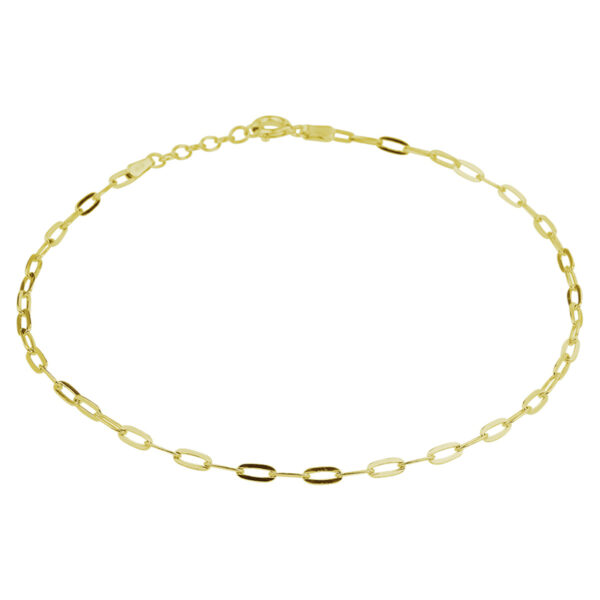 enkelbandje anker 2,4 mm 24 + 2 cm 3 micron zilver verguld (geel)