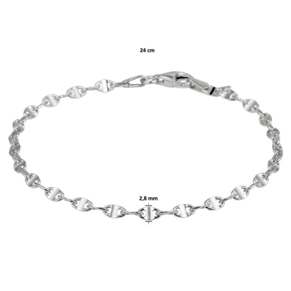 enkelbandje anker 2,8 mm 24 cm zilver gerhodineerd - Afbeelding 2