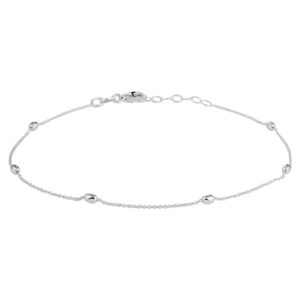 enkelbandje bolletjes 1,0 mm 24 + 2 cm zilver gerhodineerd