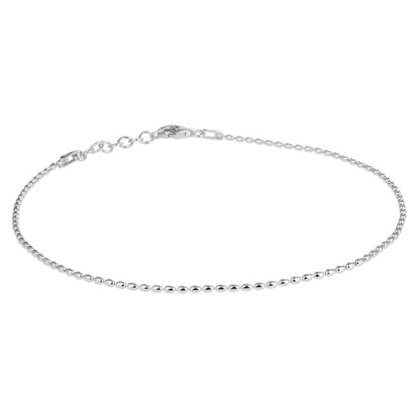 enkelbandje bolletjes 1,5 mm 24 + 2 cm zilver gerhodineerd