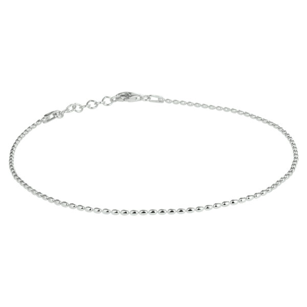 enkelbandje bolletjes 1,5 mm 24 + 2 cm zilver gerhodineerd