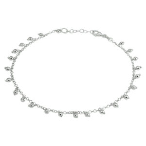 enkelbandje bolletjes 2,0 mm 24 + 2 cm zilver gerhodineerd