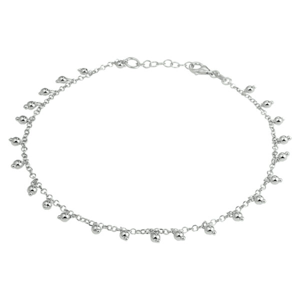 enkelbandje bolletjes 2,0 mm 24 + 2 cm zilver gerhodineerd