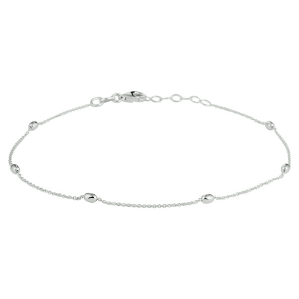 enkelbandje bolletjes 2,5 mm 24 + 2 cm zilver gerhodineerd